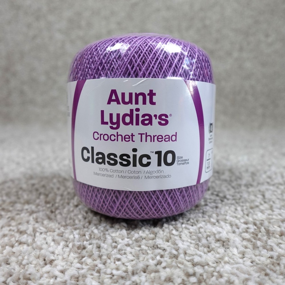 Aunt Lydia's Classic 10 Crochet Thread Wood Violet 350 Yards Mercerized Cotton